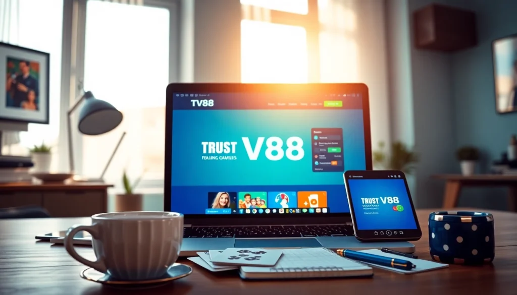 Experience the trusted TV88 online platform on modern devices in a cozy home setting.