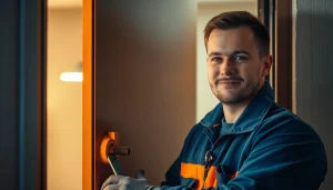 Schlüsseldienst Bruchsal öffnet eine Tür beschädigungsfrei mit professionellem Werkzeug.