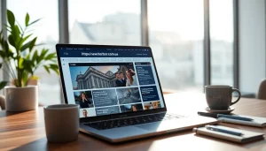 Highlighting the dynamic interface of https://newsharbor.com.ua, showcasing engaging news articles and trending topics.