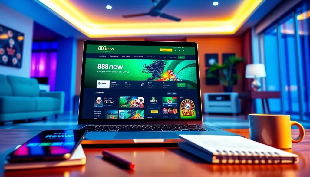 Exciting 888new online betting interface displayed on laptop and smartphone.