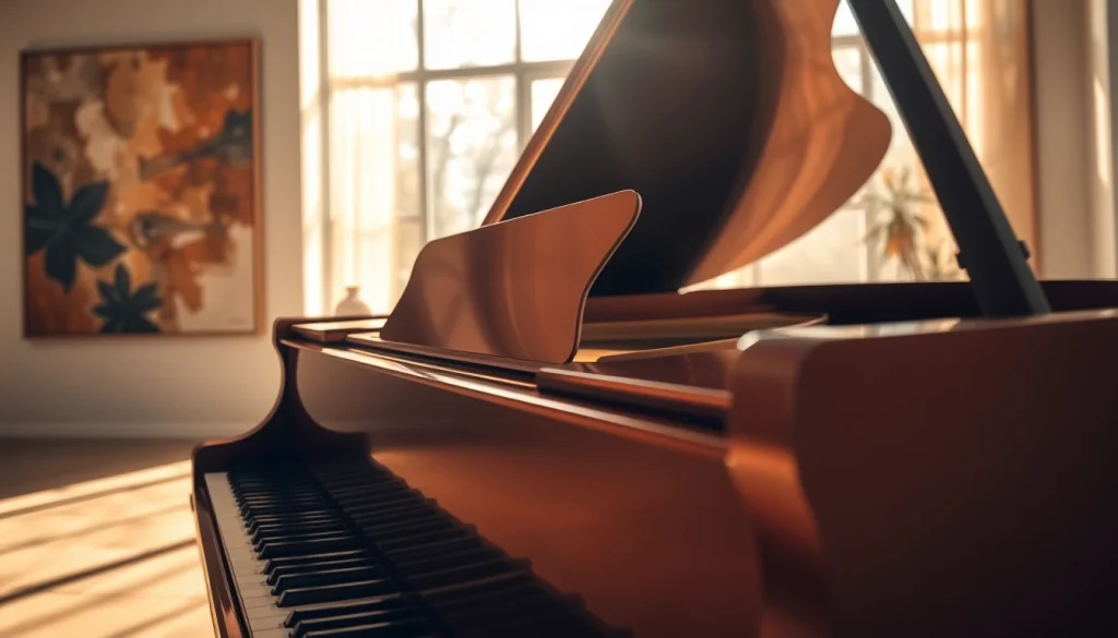 Experience soothing melodies from https://whisperings.com.ua with an elegant grand piano in a tranquil setting.