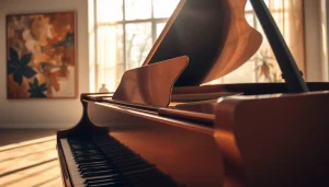 Experience soothing melodies from https://whisperings.com.ua with an elegant grand piano in a tranquil setting.