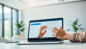 Utilizing https://www.speechlyapp.com to convert voice into text on a modern laptop interface.