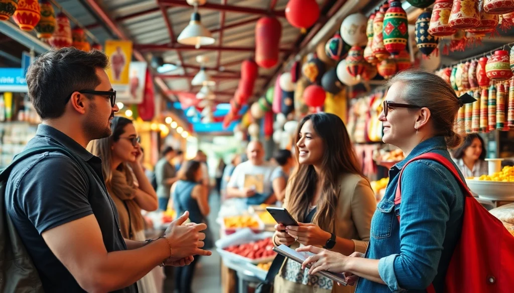 Engaging with fellow travelers at https://travelingossip.com through a lively marketplace experience.