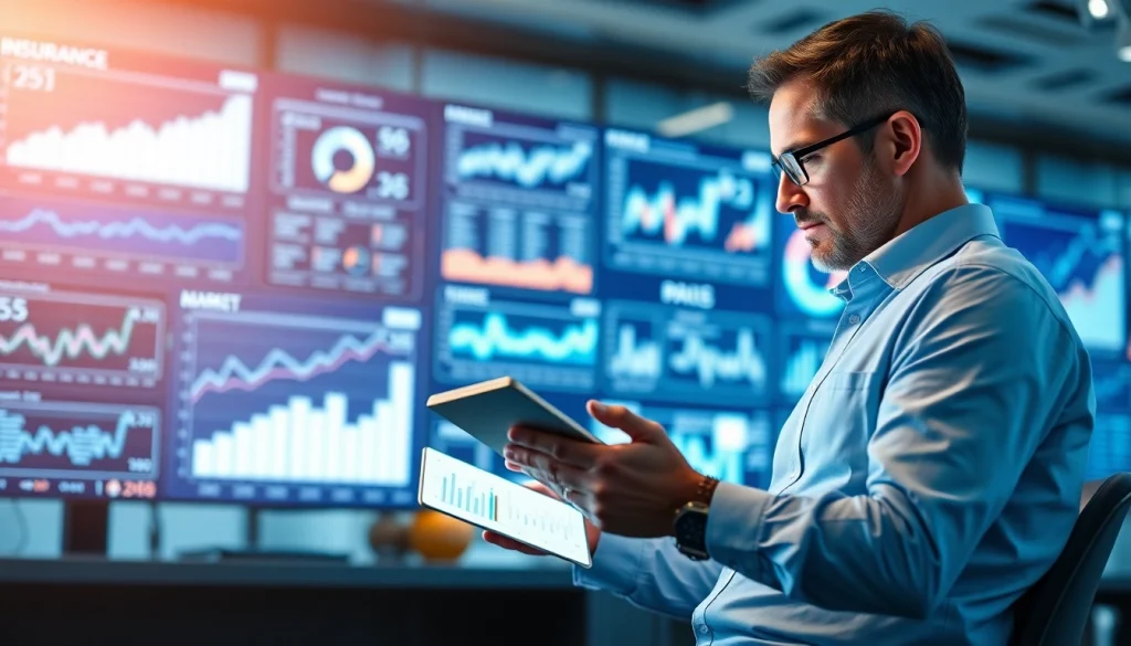 Современный финансовый консультант рассматривает планы по страхованию жизни 79King с использованием технологий в современном офисе 2025 года