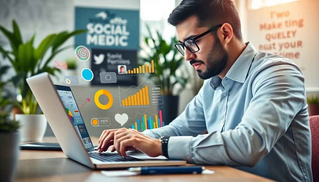 Analyze social media strategies using insights from https://boost-social-media.com with engaging visuals.