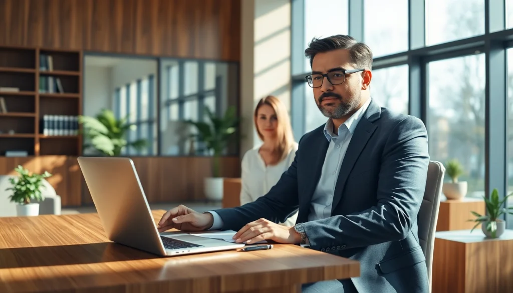 Connecting with an attorney at https://www.lalitlaw.com to discuss legal options in a modern office setting.