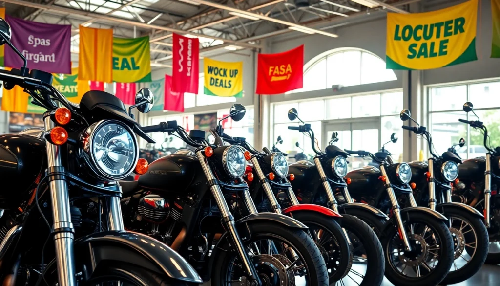 Gebrauchte Motorräder kaufen im ansprechenden Motorradgeschäft mit verschiedenen Modellen.