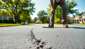 Concrete work by www.1stconcretecontractor.com showcasing a contractor pouring a driveway.