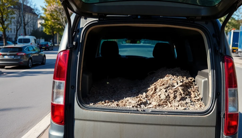 Schrottabholung Düsseldorf – Fahrzeug bei der Abholung von Schrott mit verschiedenen Materialien.