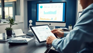 Discover the features of invoice processing software in a professional office environment.