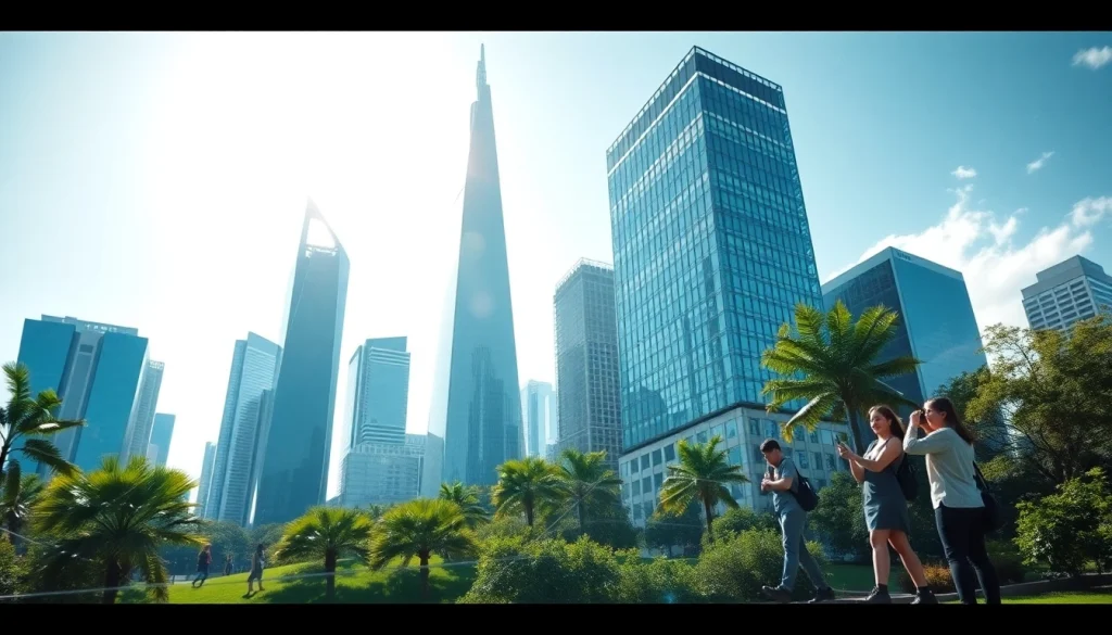 Engaging technology scene showcasing innovation in a futuristic cityscape.