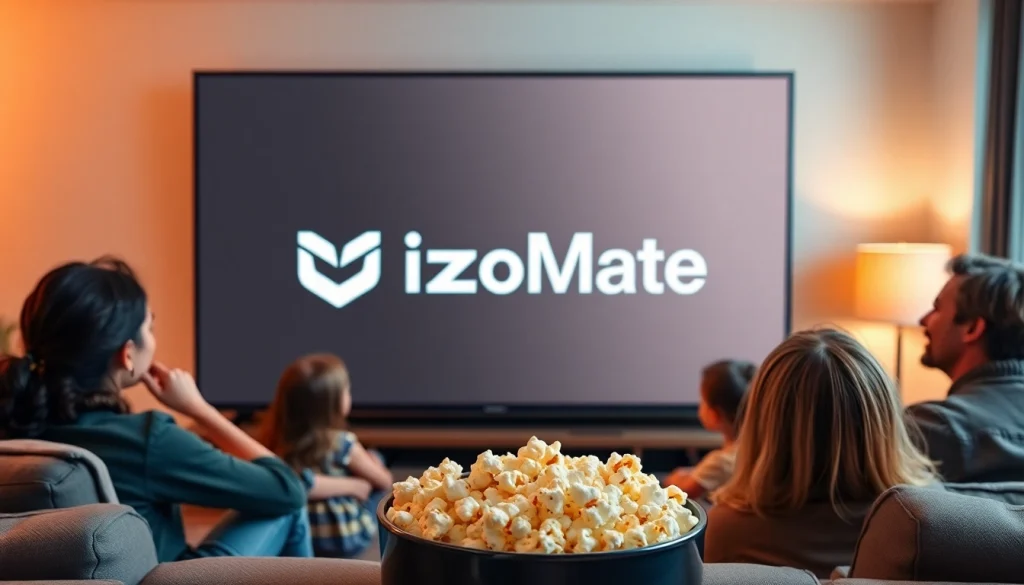 Experience premium IPTV entertainment at https://vizomate.com with family in a cozy living room.
