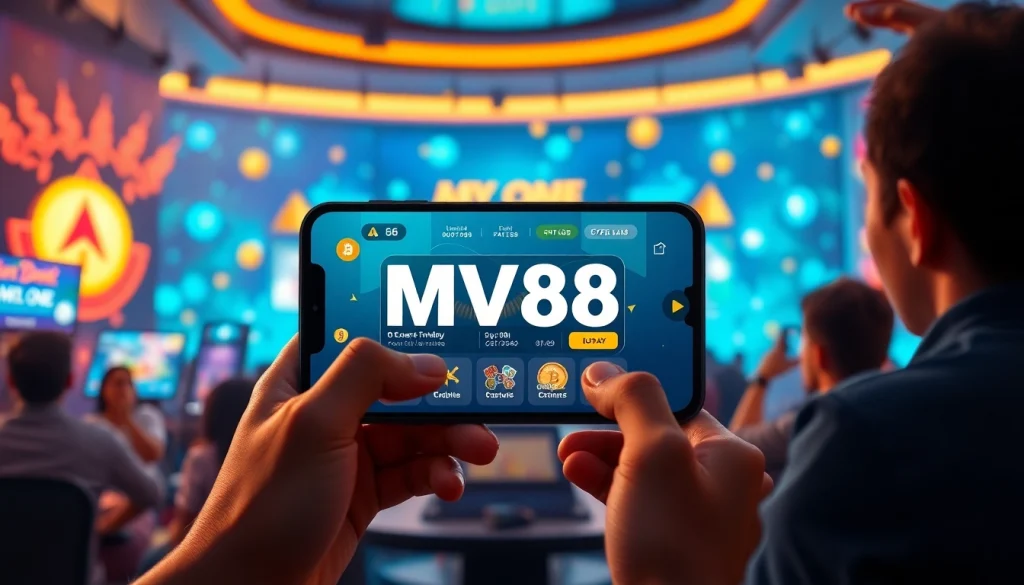 MV88 platform on a mobile device showcasing online gaming excitement.