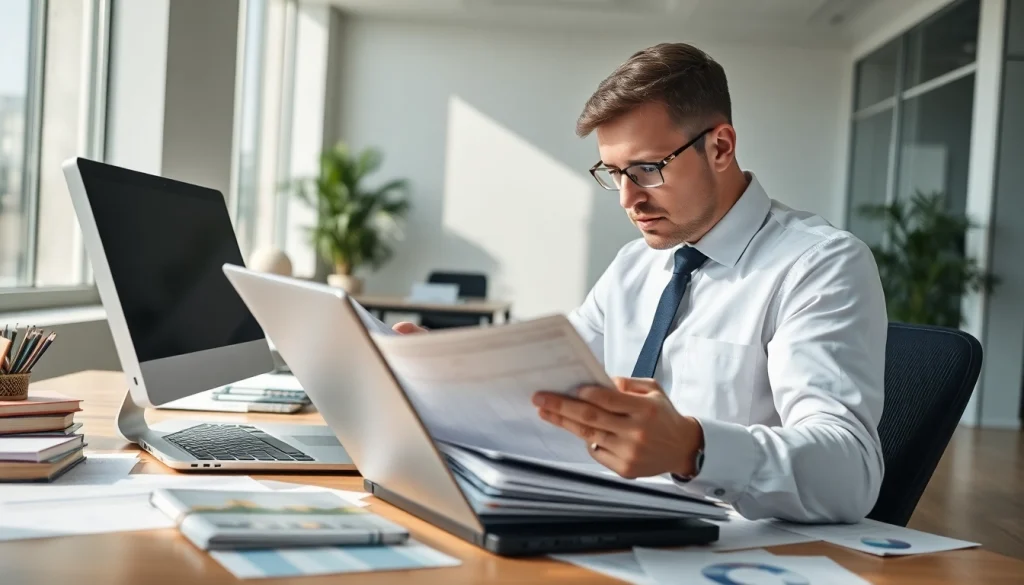 카드깡 관련 재무 분석을 진행 중인 전문가의 사무실 모습