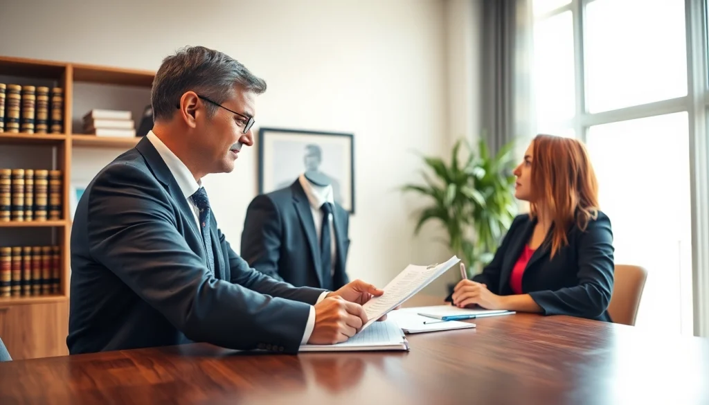 Consultation with a personal injury lawyer https://www.marylandpersonalinjurylawyer.com in a professional office setting.