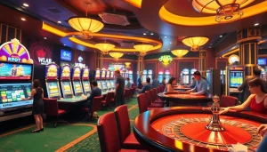 A thrilling casino scene showcasing the exhilarating experience at KJC AC with dynamic games and vibrant atmosphere.