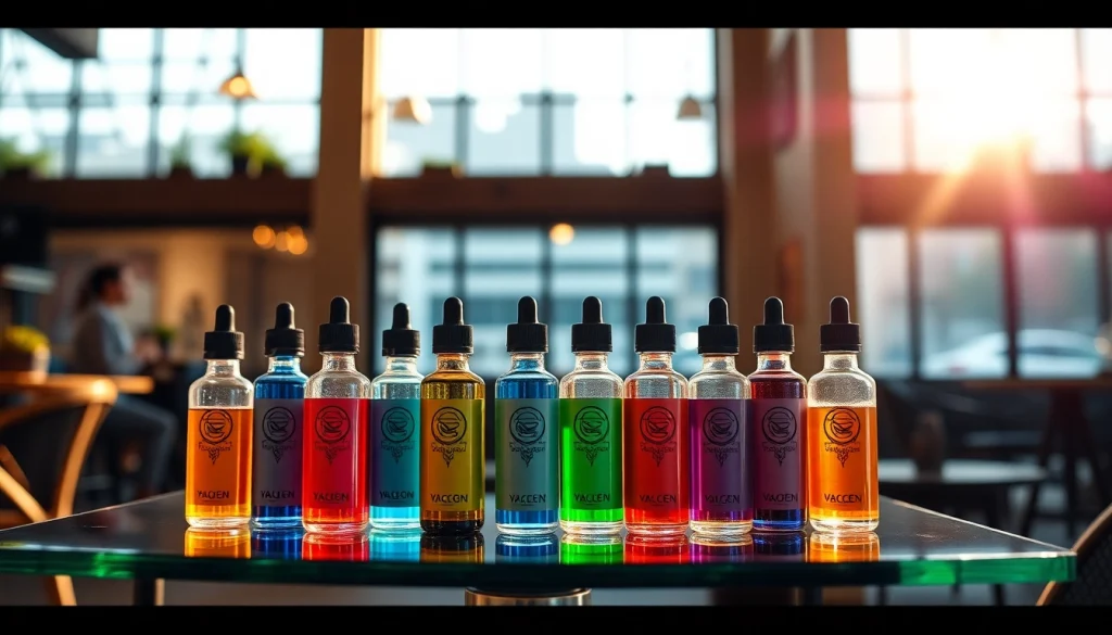 Entdecken Sie flüssige Vape-Produkte in einer eleganten modernen Umgebung.