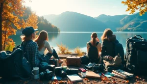 Engaging travelers sharing experiences by the lake, inspired by https://travelvixta.com.