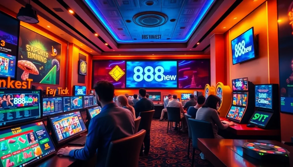 Engaging online gaming scene representing 888new, featuring diverse games and a user-friendly interface.