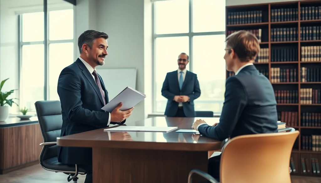 Consultation at https://www.inmotionlaw.com with a professional employment lawyer in a modern office.