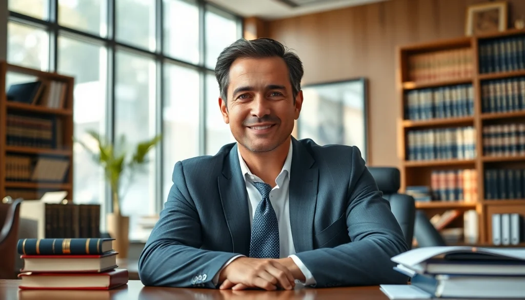 Engaging attorney at https://www.steinhardtlawfirm.com conveying professionalism in a modern office.