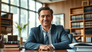 Engaging attorney at https://www.steinhardtlawfirm.com conveying professionalism in a modern office.