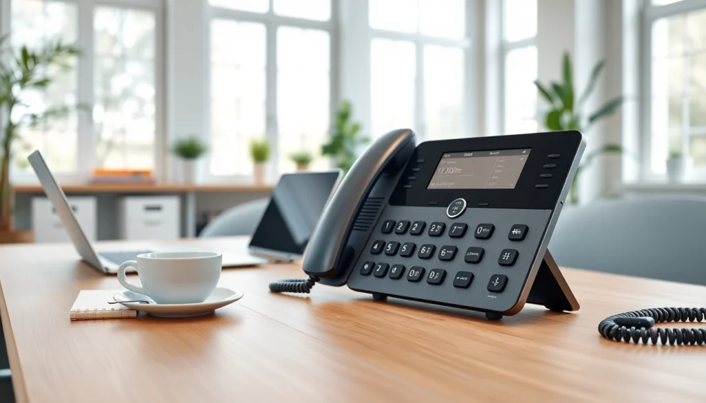 Enhance your communication with VoIP services using a modern office setup and technology.