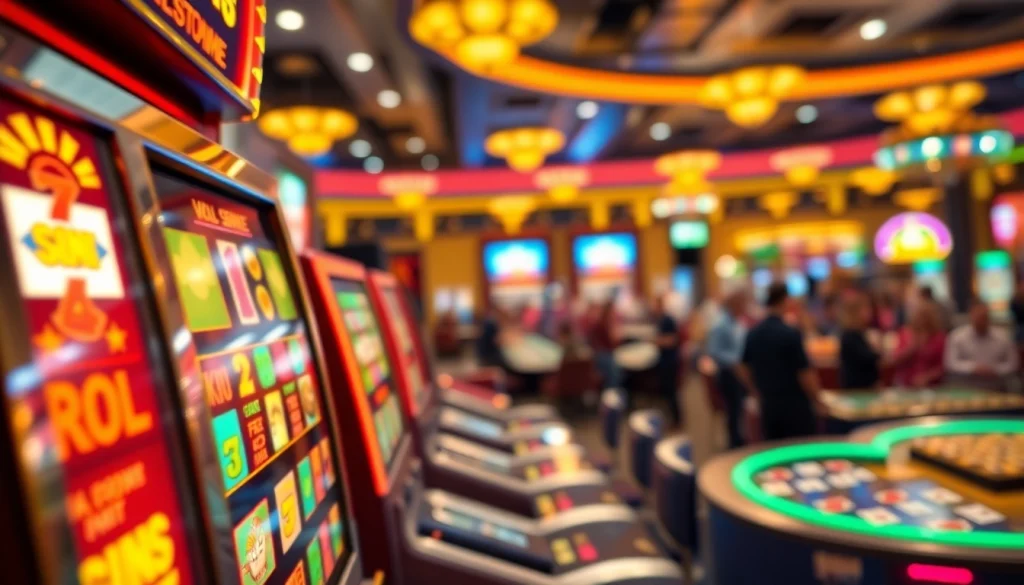 Menampilkan slot gacor yang penuh warna dalam suasana kasino yang meriah.