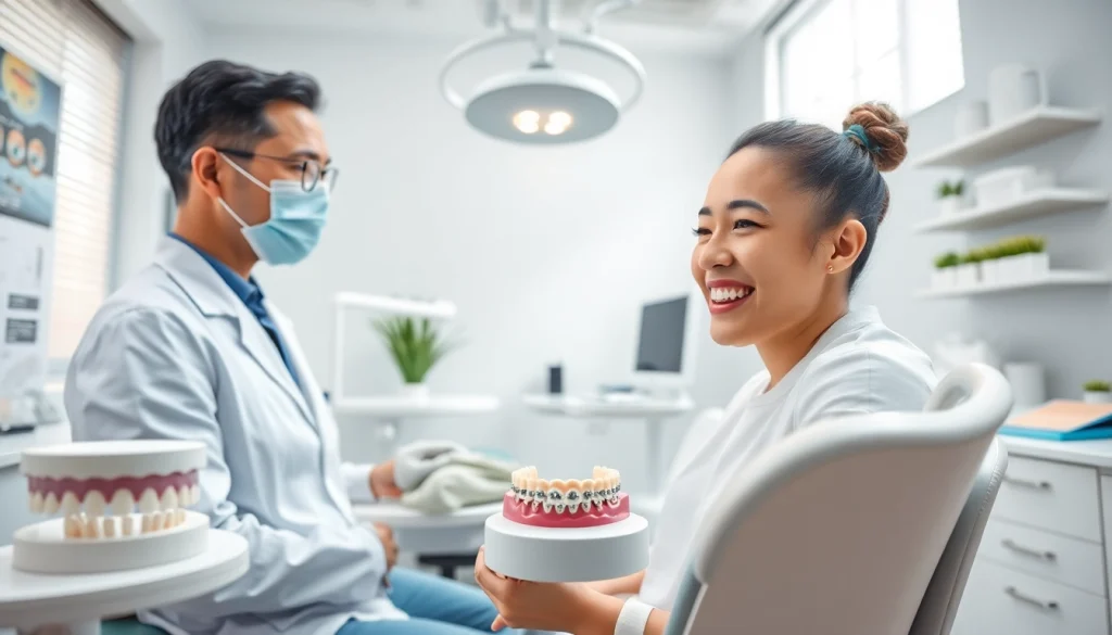 Braces Malaysia showcased in a modern dental clinic featuring various orthodontic options and an engaging atmosphere.