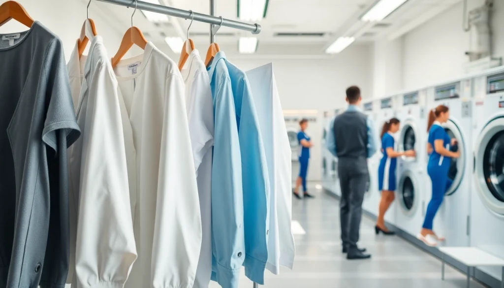 Find reliable dry cleaners near me featuring modern service areas and neatly pressed garments.