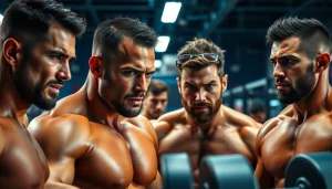 Intense workout scene showcasing athletes using uk sarms for fitness enhancement.