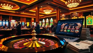 Players engaged in high-stakes gaming at 32WIN casino, showcasing excitement and luxury.