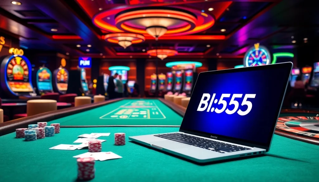Bl555 players enjoying thrilling casino games at a luxurious online gambling platform.