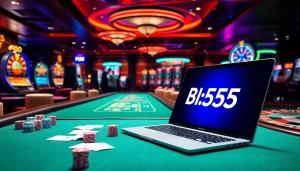 Bl555 players enjoying thrilling casino games at a luxurious online gambling platform.