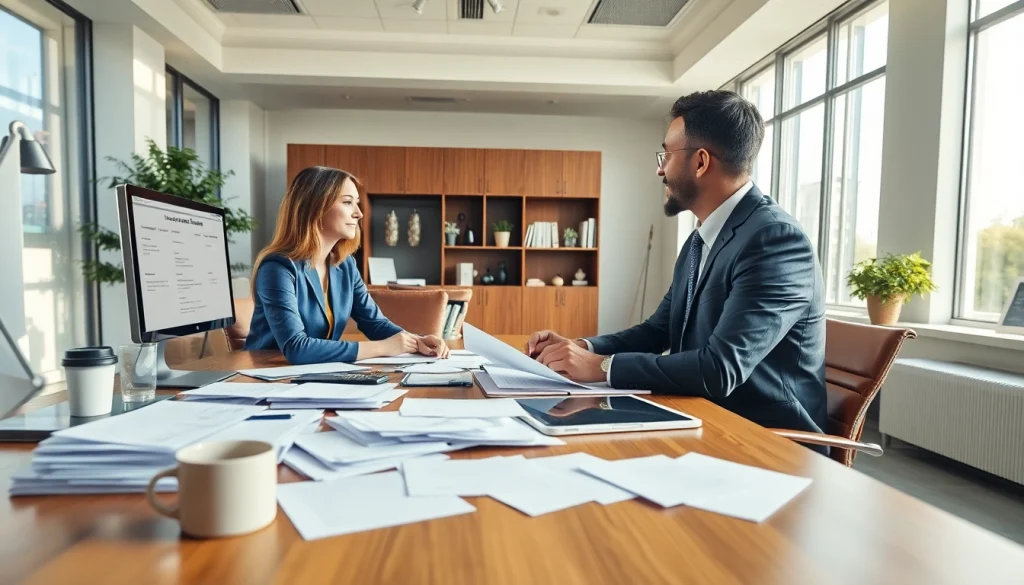 Get expert Insurance Claims Help with a professional advisor in a modern office setting.