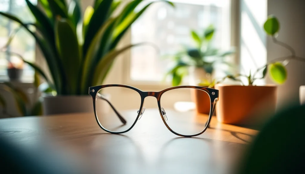 Showcase of stylish eyeglasses from specsdr.com in a bright, natural setting.