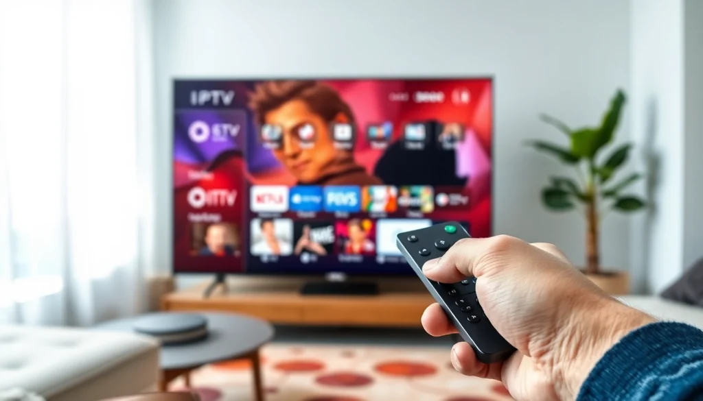 Experience seamless streaming on https://bosstv.ca with a user-friendly IPTV interface on a modern TV.