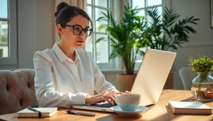 Engage with https://giveaways4mom.com in a serene home office for lifestyle inspiration.