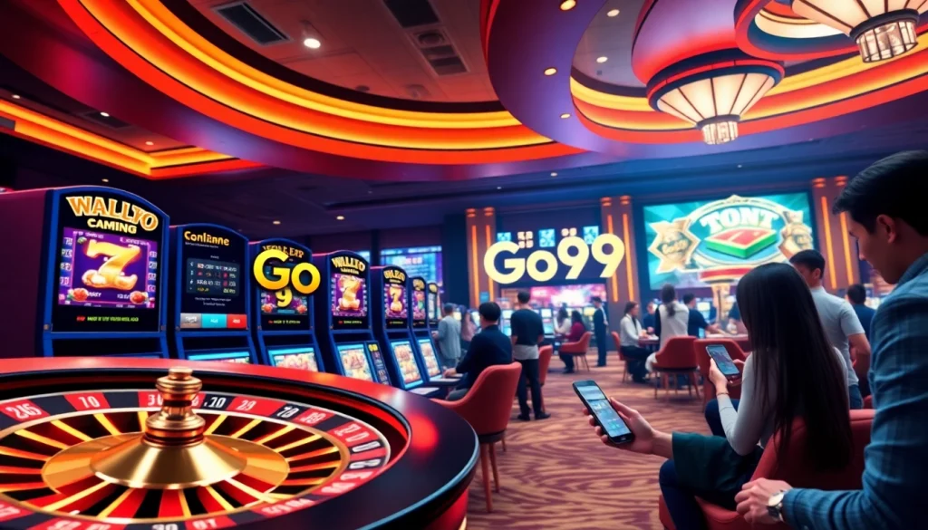 Engaging with Go99 online gaming features and vibrant casino atmosphere.