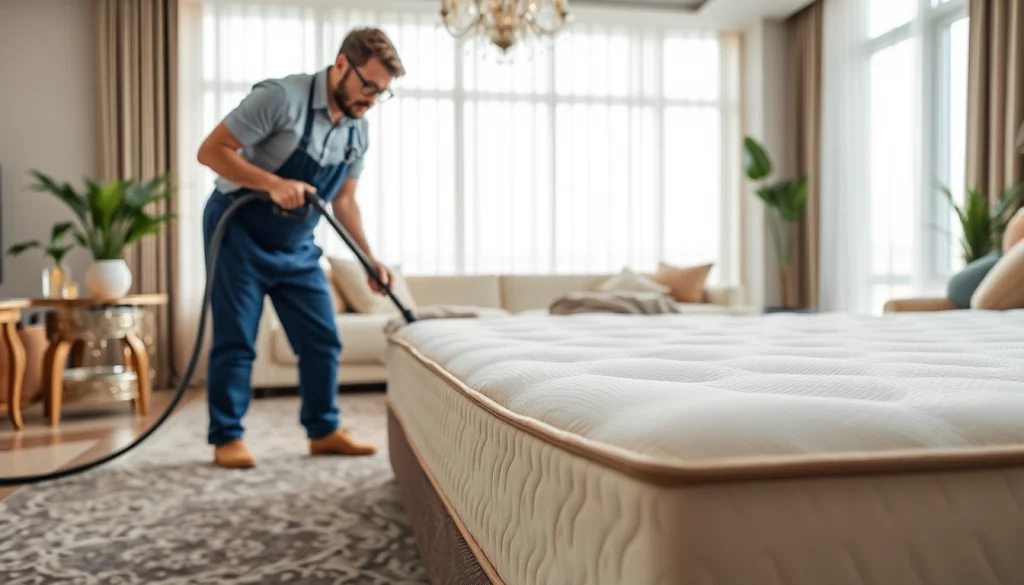 Experience top-quality mattress cleaning Dubai with a professional cleaner revitalizing a mattress.