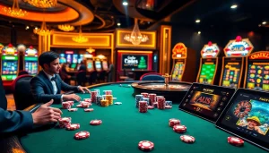 Engage with the thrilling action at https://marvelbet.site/ featuring poker tables, vibrant chips, and roulette wheels.