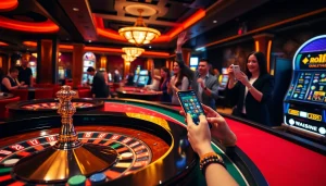 Players enjoying a thrilling casino experience using the rio App at RIO Casino, emphasizing excitement and winning.