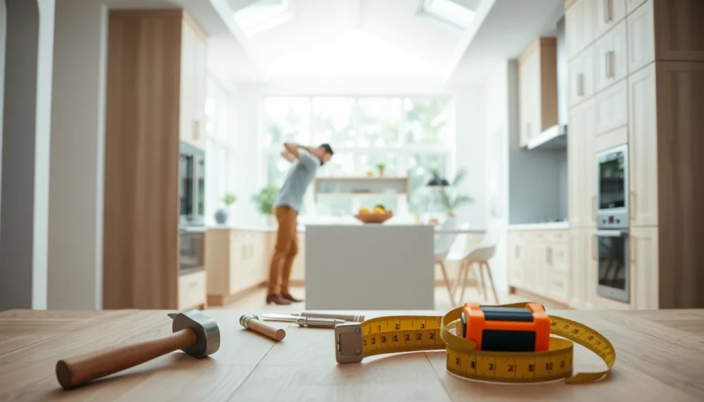 Enhancing a home renovation with expert cabinetry installation in a bright, modern kitchen.