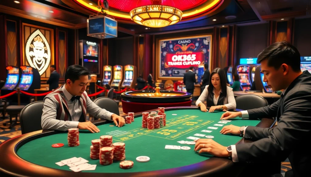 Experience the excitement of OK365 Trang chủ with engaging poker action and luxury casino ambiance.