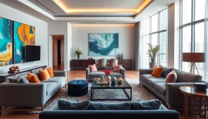 Showcasing elegant interior design dubai with modern luxury aesthetics and sunlight-infused decor.