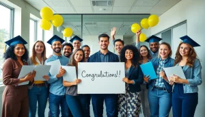 Celebration of hbo Diploma kopen achievement in a professional setting.