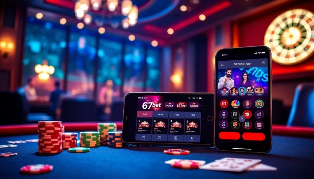 Experience the excitement of the 67bet App while playing at a luxury casino table.