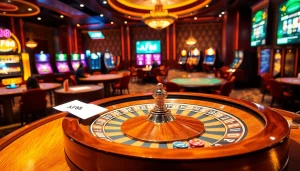 Aspiring gamblers engaging with exciting games at AF88 casino tables, surrounded by vibrant visuals.