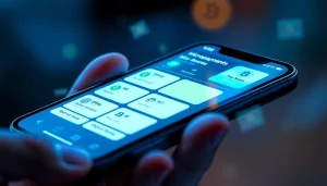 스마트폰 화면에 소액결제 옵션이 있는 마이크로결제 인터페이스.